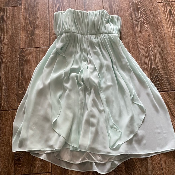 Dona Morgan strapless mint green flowy  wedding/prom midi dress - Picture 4 of 12